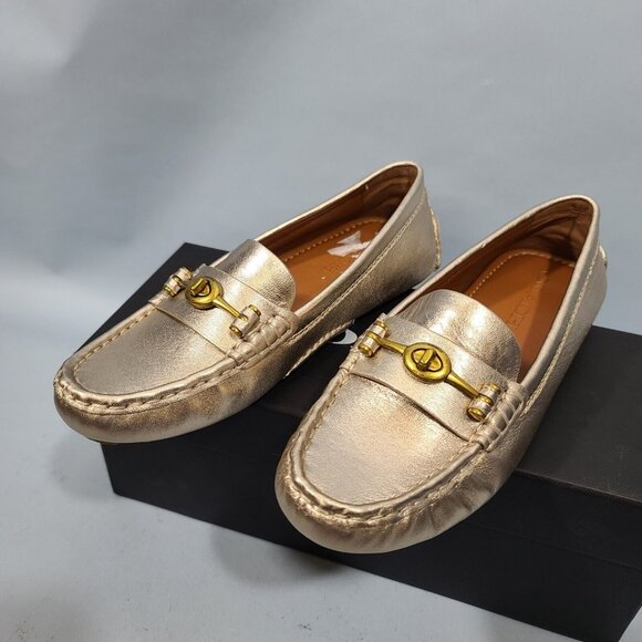 Coach Turnlock Driver Champagne Leather Shoe Women's Size 6B G3162 New - Picture 8 of 10